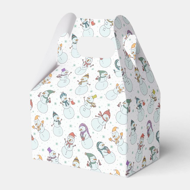Barns julklapp Snögubbe i hattar Presentaskar (Framsidan Sidan)