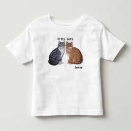Barns Kattunge T shirt Kids Ditt namn Kitten