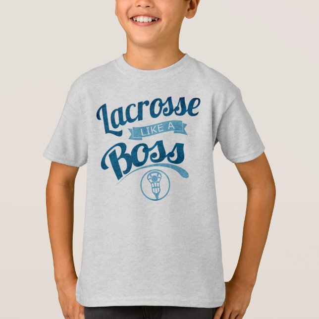 Barns lacrosse som en Chef Hanes T-Shirt (Framsida)