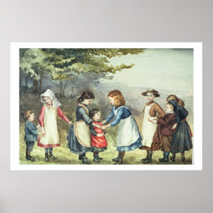 Barns lekar, c.1880 (w/c på papper) poster