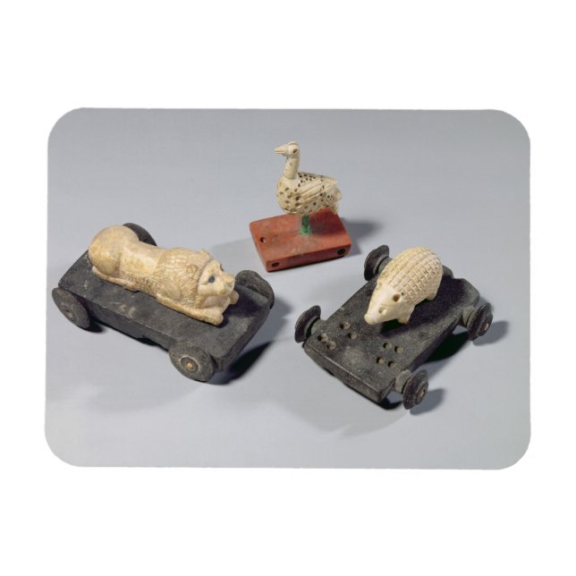 Barns leksak: en hedgehog, en lejon och en duva, S Magnet (Horisontell)