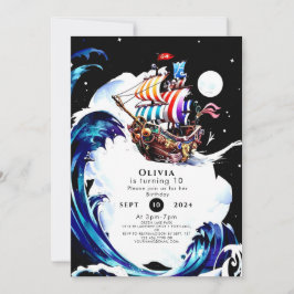 Barns magiska teori Pirat födelsedag Inbjudningar