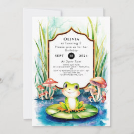 Barns matkalv Frog Birthday Inbjudningar