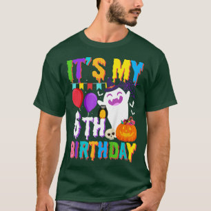 Barns min 6e-födelsedag Ghost Pumpkin Hallow T Shirt