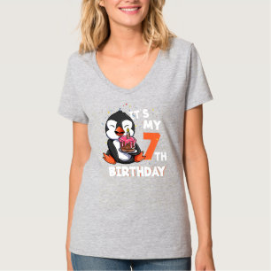Barns min 7:e-födelsedag 7 år gammal Penguin T Shirt