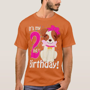 Barns min andra födelsedag, hund älskare, tema 2 å t shirt
