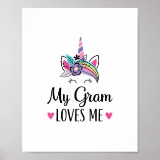 Barns min Kärlek jag Unicorn Grandchild T-Shirt Poster