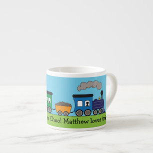 Barns mugg för tåg för Choo Choo ånga Espressomugg