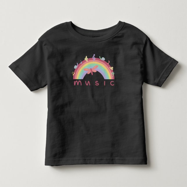 Barns musikregnbåge t shirt (Framsida)