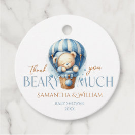 Barns Nalle Blå himmel-ballong Gåvor Etiketter