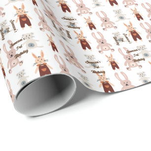 Barns Nalle Kat Panda Leksak Mönster födelsedag Presentpapper