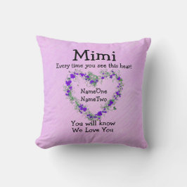 Barns Namn Byt Mimi - Se Heart Kärlek du Kudde