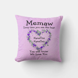 Barns Namn Byte Minne - Se Heart Kärlek du Kudde