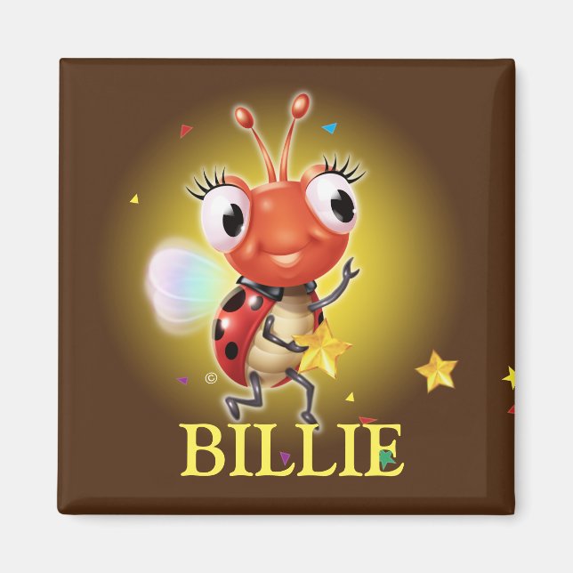 Barns namn ladybug kylmagnet magnet (Framsidan)