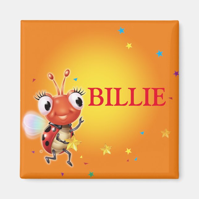 Barns namn ladybug kylmagnet magnet (Framsidan)