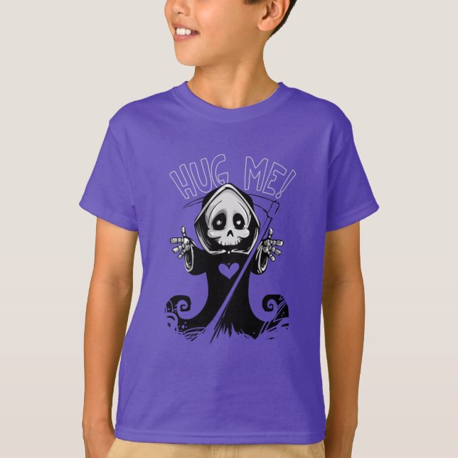 Barns Novelty Grim Reaper T Shirt (Framsida)