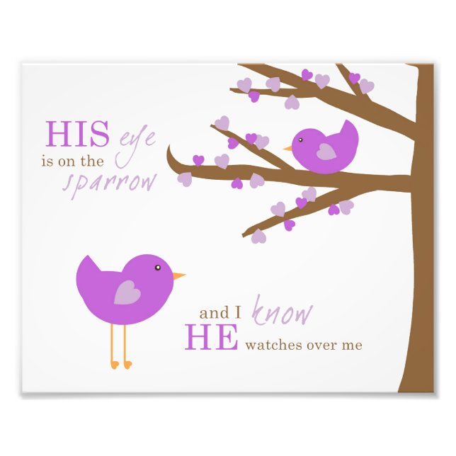 Barns Nursery Art - Hans Öga ligger på Sparrow Fototryck (Framsidan)