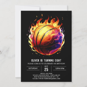 Barns Orange Basketball Birthday Inbjudningar