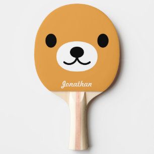 Barns paddlar den gulliga björnpingen Pong Pingisracket