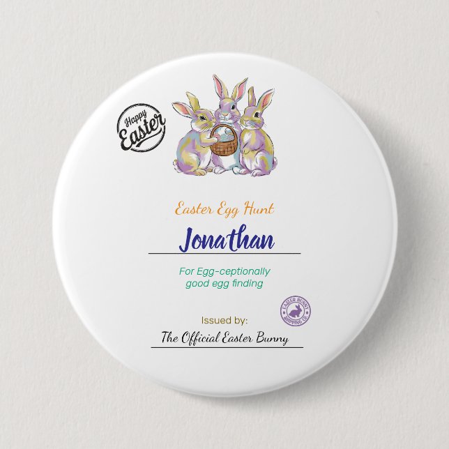 Barns Personlig Påskägg-källare Knapp (Framsida)