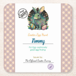 Barns Personlig Påskägg-källare Underlägg Papper Kvadrat