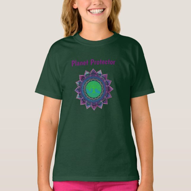 Barns planetskydd Tee-skjorta T Shirt (Framsida)