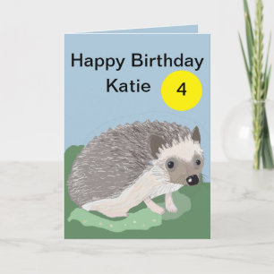 Barns redigerbara, söta baby Hedgehog-ålderskort Kort