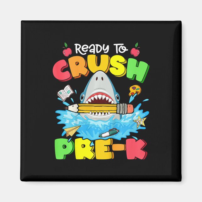 Barns Redo att krossa före K Shark Back to school  Magnet (Framsidan)