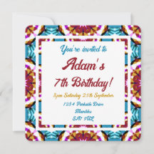 Barns Roligt Blue Rosa Brown Tropical Birthday