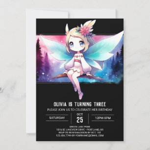 Barns Roligt Fairy Birthday Inbjudningar