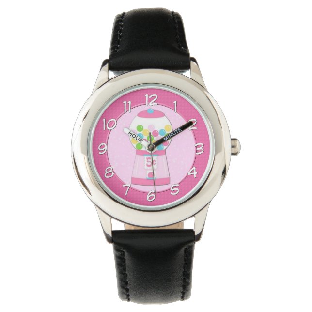 Barns Rosa Bubblegum Maskin Wrist Watch Armbandsur (Framsida)