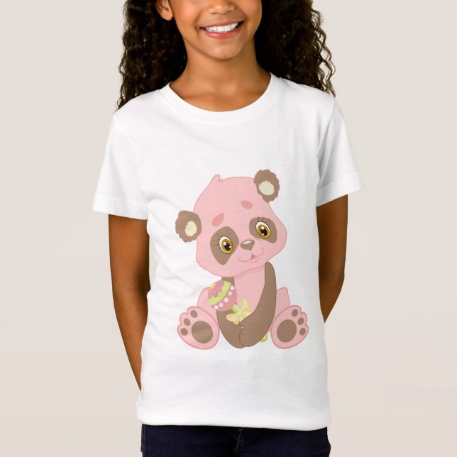 Barns Rosa Panda Bear T-shirt (Framsida)