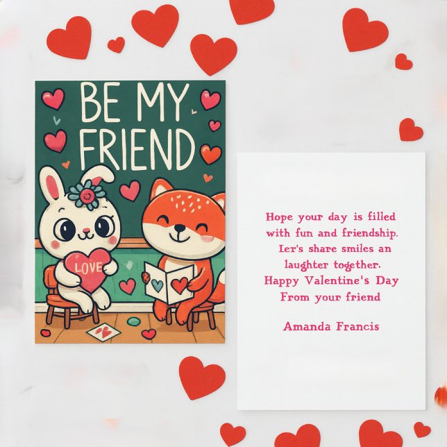 Barns ska vara min vän Valentines day Anteckningskort (A sweet Valentine for kids, personalize greeting with your own words )