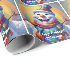 Barns Snögubbe Personlig Gift Wrap HAMbyWG Presentpapper