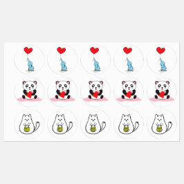 Barns söta tecknad- och etiketter