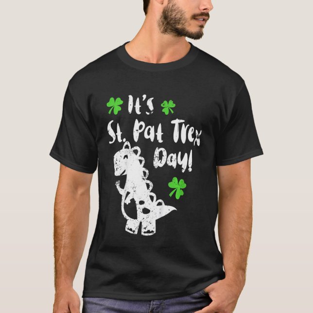 Barns St Pat T Rex Day Cute Dinosaur St Patrick Shirt (Framsida)
