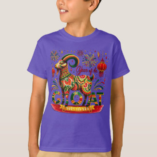 Barns T-Shirt för Goat-året - Celebrate med