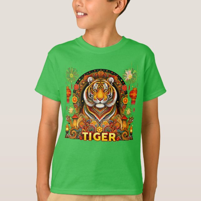 Barns T-Shirt för tigeråret (Framsida)