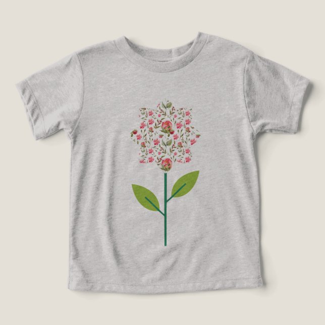 Barns T-Shirt med mönstrad blomma - Whimsical Wa (Design Framsida)