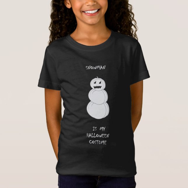 Barns T-Shirt med pumkin snögubbe (Framsida)