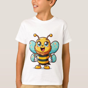 Barns T-shirt med Tecknad Cute Bee Illustration