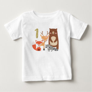 Barns T-tröja för födelsedag för skogsmark 1st T Shirt