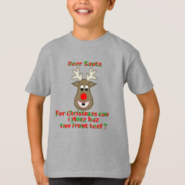 Barns Ugly jul Missing Teeth Reindeer T Shirt