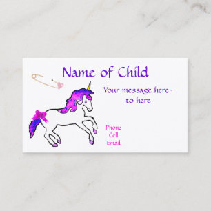 Barns Unicorn profilerar kortet Visitkort