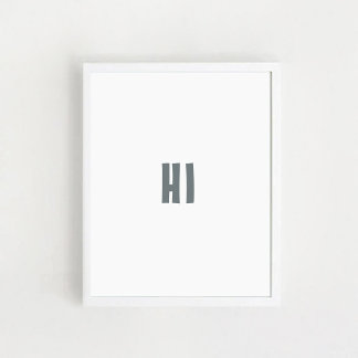 Barns väggdekor "HI" Poster