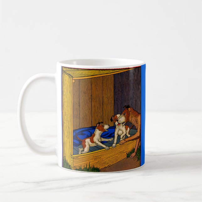 Barns valpar och Mamma i konst av bok under 1930-t Kaffemugg (Vänster)