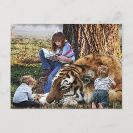 Barns väns tiger-helgdag vykort