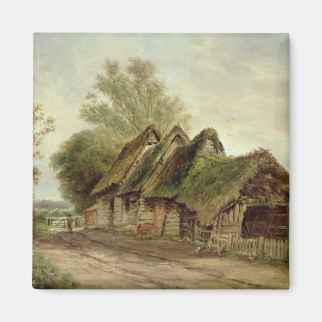 Barns vid Flatford (olja på canvas) Magnet (Framsidan)