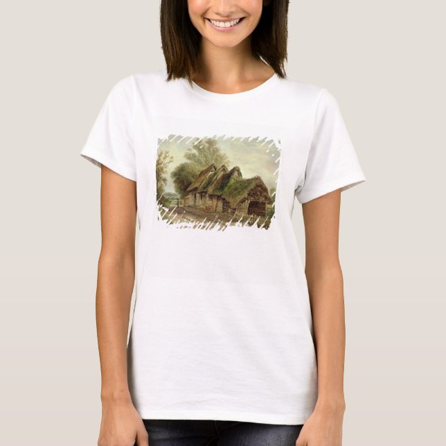 Barns vid Flatford (olja på canvas) T-shirt (Framsida)