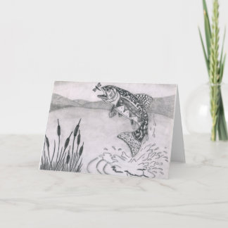 Barns vinnarteckning: brook trout helgkort